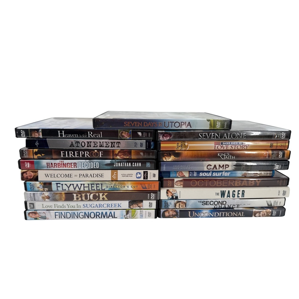 Christian Inspirational Movies DVDs Lot 20 Atonement Fireproof‎ Heaven for Real